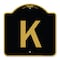 Signmission Designer Series Sign-Sign W/ Letter K, Black & Gold Aluminum Sign, 18" x 18", BG-1818-22944 A-DES-BG-1818-22944 - alternate 1